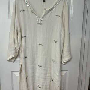 Tommy Bahama Cream Dress with Silver Accents